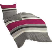 Bierbaum, Set Set Copripiumino singolo e federa di flanella, Multicolore (Mehrfarbig), 135 cm x 200 cm