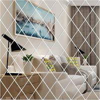 Acryl Spiegel Aufkleber 58er Set – Flexible, selbstklebende Folie, einfach zu reinigen, für glatte Wände, stilvolle Dekoration für Wohnzimmer und Bad