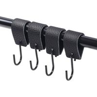 6-teiliges S-Haken-Set aus Leder, Haken aus Edelstahl 304, Haken mit Lederband, S-Haken zum Aufhängen von Campinglampen, Kleidung, Handtüchern und Küchenutensilien