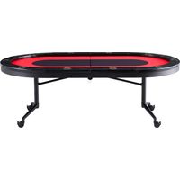 Mophorn Tavolo da Poker Pieghevole per 10 Giocatori, Tavolo da Poker Blackjack Texas Holdem con Guide Imbottite e Portabicchieri in Acciaio Inossidabile, Tavolo da Gioco Blu