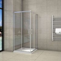 80x80x185cm Duschkabine Duschabtrennung Schiebetür 5mm ESG Glas Dusche Eckeinstieg Dusche
