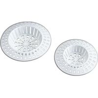 4er-Set Spülbeckensiebe, Küchenzubehör, Spülbeckenfilter, verhindert verstopfte Rohre und Gerüche, Filtersieb für Dusche, Badewanne und Spüle, Edelstahl, Durchmesser 7 und 6 cm, Weiß