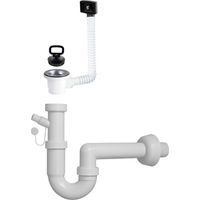Sifone lavello a 1 via attacco 1"1/4 con piletta da 2" e scarico lavastoviglie - SIFONE1V114