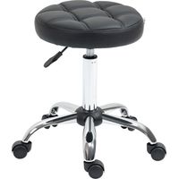 Taburete Giratorio Regulable en Altura 48-63 cm Cuero PU Negro Ø35.5 cm