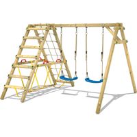 Wickey Wooden swing set Smart Hike with Climbing extension Children's swing - blue