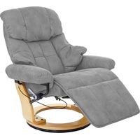 Fauteuil de relaxation avec repose-pieds et accoudoirs en tissu/textile capacité de charge 150 kg gris clair 040003670