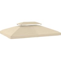 Toldo de Recambio 4x3 m con Techo Doble Orificios de Drenaje y Protección UV Solo Toldo NO Incluye Marco Blanco Crema