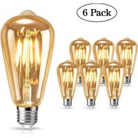 Ampoule Edison vintage, ampoule LED Edison E27 Warm light 4W Ampoule vintage antique Ampoule rétro pour la nostalgie et l'éclairage rétro dans les maisons, les bars, etc. - 6 pièces