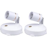 Set aus 2 kabellosen, batteriebetriebenen Mini-Strahlern für die Innenbeleuchtung von Bildern mit einstellbarer Helligkeit und Fernbedienung, überall anbringbar