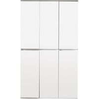 Minor Kleiderschrank 6 Türen, weiss, Spiegel.