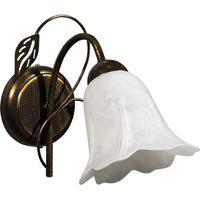 Applique Teresa 1 luz E14 marrón oro con vidrio esponjado blanco