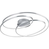 Gale Plafonnier Cercles Concentriques Nickel Mat Led 50w Dimmable L80 cm Trio Lighting