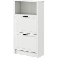 Chaussure étroite 2 portes étagères réglables compartiment ouvert 10 paires de chaussures 58x24x105 cm blanc
