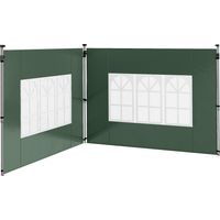 Parois latérales pour menuiserie 3x3/3x4m, 2 panneaux tissu Oxford 295x195cm, avec Ventana, Fiestas Verde