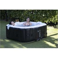 Spa gonfiabile quadrato SUNSPA 6 posti nero LED 800 L 185 x 65 cm
