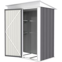 Casetta da Giardino Porta Attrezzi Acciaio Porta Bloccabile 161x95x163/181cm Gris