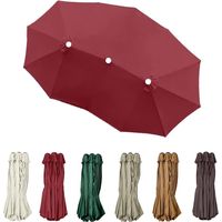 Toile De Remplacement Grand pour Parasol Double Housse De Rechange pour Parasol 4.6m Toile De Parasol 12 Baleines Auvent De Parasol XXL(Burgundy)