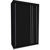 Armoire de rangement noire 110x45x175cm – 6 étagères – Structure en acier robuste – Housse en tissu non tissé – Penderie portable – Herzberg