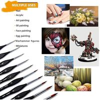 Ensemble de pinceaux - Pinceaux de précision pour la réalisation de maquettes à l'acrylique et à l'aquarelle, ensemble de 10 pinceaux