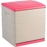 Baúl resina 1 estante rosa 60x61x53 cm
