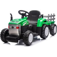 Tracteur Électrique pour Enfants Lamas LT984 avec Remorque Amovible 12V Couleur: Vert