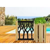 BOSCO - Panneau ajouré en PVC - Brise-soleil - Couleur : noir - Dimension : 73x73 cm