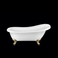Vasca da bagno freestanding con piedini RICHMOND Bianca 155 cm Piedini di aquila Dorati
