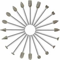 Fraises diamantées, lot de 20 fraises rotatives diamantées (foret/tête/pointe diamantée) avec queue de 3 mm pour outil rotatif Dremel (meulage, polissage, gravure DIY), Superma