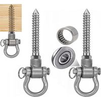 2 Piece Swing Hook, 140 mm Stainless Steel Hammock Hooks 180° Swivel Ceiling Hooks Set for Indoor and Outdoor Playground Swings, Hanging Chair
