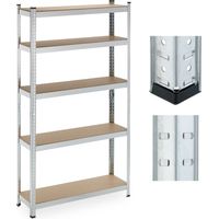 Relaxdays – Étagère à charge lourde 5 niveaux – Dimensions 180x100x30 cm – Charge max 500 kg – Acier pour cave et garage – Hauteur réglable