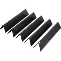 Lot de 5 couvercles de brûleurs en porcelaine et acier - Pièces de rechange pour barbecue Weber 7636, Weber Spirit 300, Spirit E310 E320 E330 avec panneaux de commande montés sur le devant