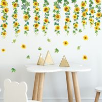 BEBUSINGOTO Un lot de stickers muraux fleurs de tournesol autocollant sticker mural créatif pour salon chambre bureau cuisine