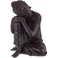 Statua decorativa in poli resina "Buddha dormiente" per veranda e giardino h 31 cm