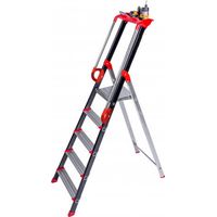 Escabeau alu 7 marches – Hauteur de travail max. 3.41m – Double rampe d'accès – Plateforme testée à 260 kg – 239207
