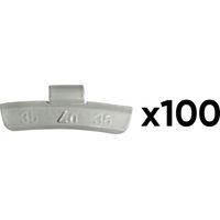 JBM54673 Boîte de 100 contrepoids en zinc avec clip de 35 g, spécial pour jante en alliage