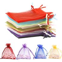 100 Pièces Sachet Organza Multicolore 8x10cm - Pochette Bijoux
