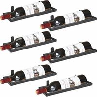 Bouteille de Vin Murale en Fer, Organisateur De Casier à Vin Suspendu en Métal, Wall Mounted Iron Wine Rack, Appliquer Au Support de Stockage pour Cave à Vin Decoration Murale au Salon (Noire
