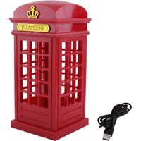 Veilleuse de bureau LED jaune créative, style cabine téléphonique rétro classique, avec capteur tactile et intensité variable, inspirée des cabines téléphoniques.