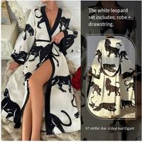 Peignoir de bain kimono en satin et soie pour femme Robe de chambre longue en velours et dentelle, à volants, avec ceinture et manches évasées, tenue d'intérieur sexy multicolore