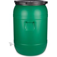 Garronda 250L Fût Plastique Alimentaire avec Robinet – Récupérateur d'eau sans BPA pour Eau, Fermentation, Croquettes, Choucroute GD-0142