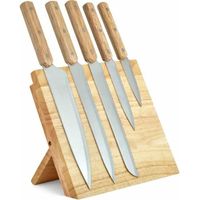 5er Messerset - LIVOO - MEC136 - 20 bis 32,5 cm - Klinge aus Edelstahl - Magnetischer Halter