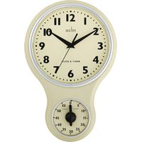 Acctim 21592 Kitchen Time, Orologio da Parete, Color Crema