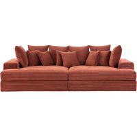 4-Sitzer-Sofa aus terrakottafarbenem Cord CARDIFF