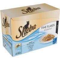 Sheba Pouch Fine Flakes Fish Selection in Jelly (12Pk) 85g PK4 - 16166