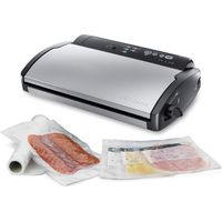 FoodSaver V2860 Macchina Sottovuoto per Alimenti Secchi/Umidi, Sigillatura Automatica, Indicatori LED, Adatta a Piccoli Spazi, 100 W, Argento/Nero
