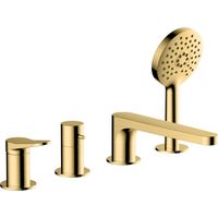 RAK Petit Round Brushed Gold Deck Mounted 4 Tap Hole Basin Mixer Tap - RAKPER3013G