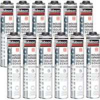 Pack de 12 Mousses expansives RUBSON WhiteTeq - 750ml - Isolation thermique et phonique