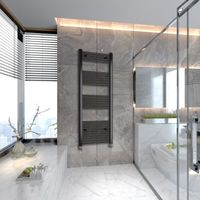 Black Straight Bathroom Towel Radiators Modern Design 1600x400mm
