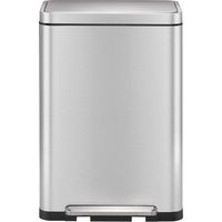 EKO - Poubelle à pédale tri sélectif X-Cube 20+20 litres - Stainless steel Plastic - inox mat