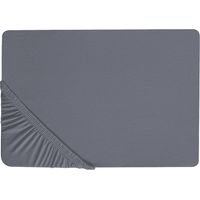 Sábana de algodón gris oscuro 90 x 200 cm ajustable bordes elásticos sólido Janbu